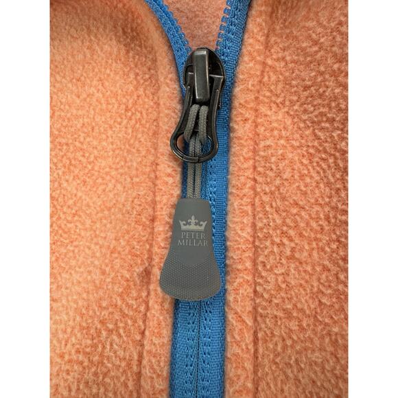 Peter Millar Mens Crown Warmth Fleece Vest M Orange Lightweight Full Zip Golf - Picture 3 of 10